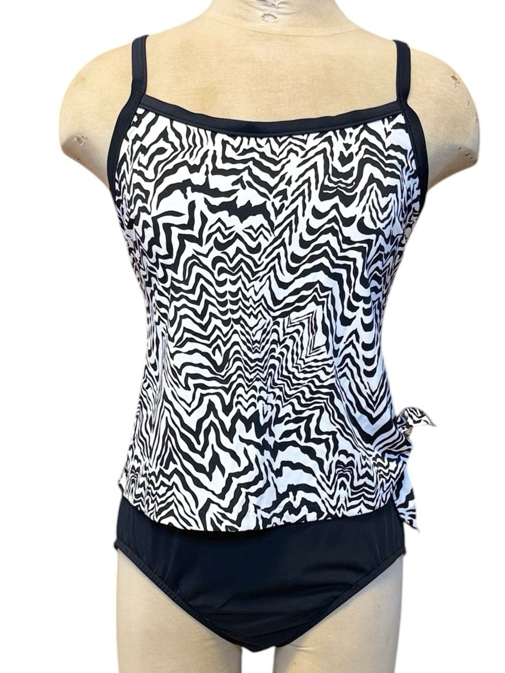 Vintage Maxine Swimsuit One Piece Abstract Animal Print Blousy Fauxtini 12